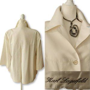 Karl Lagerfeld Lightweight Cotton Swing Jacket Coat Made in France Vintage